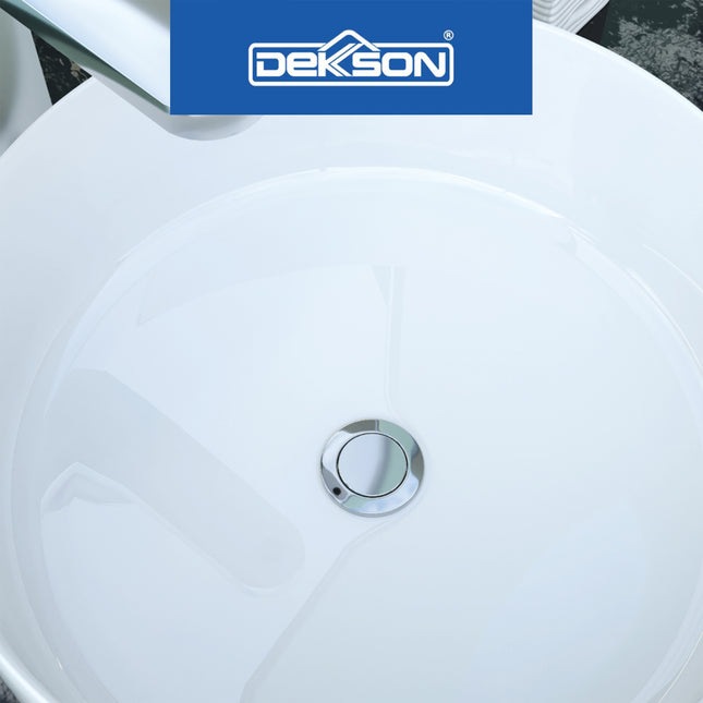 Waste Fitting Pop-Up Dekkson WF 8002 Chrome Polish lubang Pembuangan Air Wastafel Drain Waste Fitting