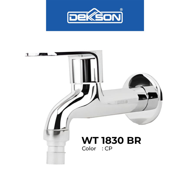 Wall Tap Dekkson WT 1830 BR CP Kran Taman Tembok Selang Dekson WT 1830 Wall Mounted Lever Handle Hose Tap