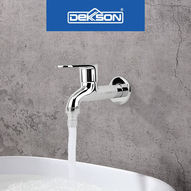 Wall Tap Dekkson WT 1830 BR CP Kran Taman Tembok Selang Dekson WT 1830 Wall Mounted Lever Handle Hose Tap