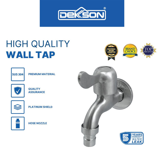 Wall Tap Dekkson WT 8003 SUS 304 Keran Dinding Kran Taman Tembok