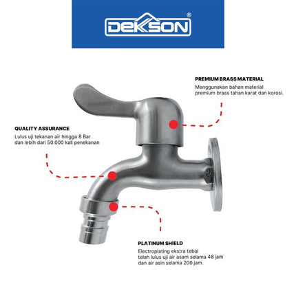 Wall Tap Dekkson WT 8003 SUS 304 Keran Dinding Kran Taman Tembok