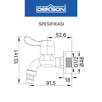 Wall Tap Dekkson WT 8003 SUS 304 Keran Dinding Kran Taman Tembok