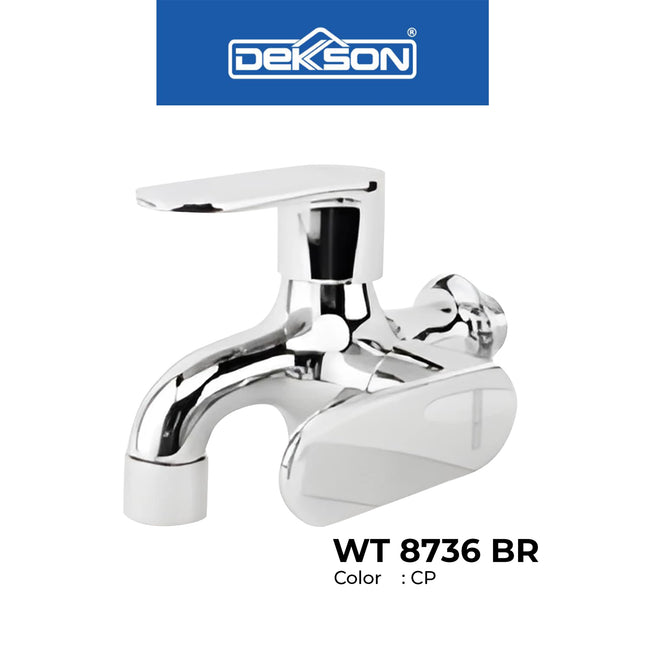 Wall Tap 2 Out Dekkson WT 8736 BR CP Keran Air Tembok 2 Arah Output Dinding Wall Mounted Lever Handle Tap Two Way Out