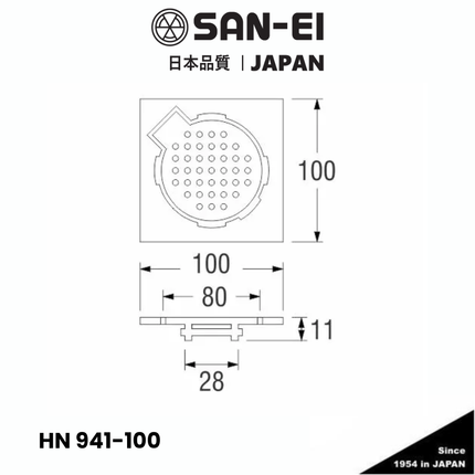 Floor Drain San-Ei HN 941-100 Stainless Floor Strainer Saringan Got Kamar Mandi